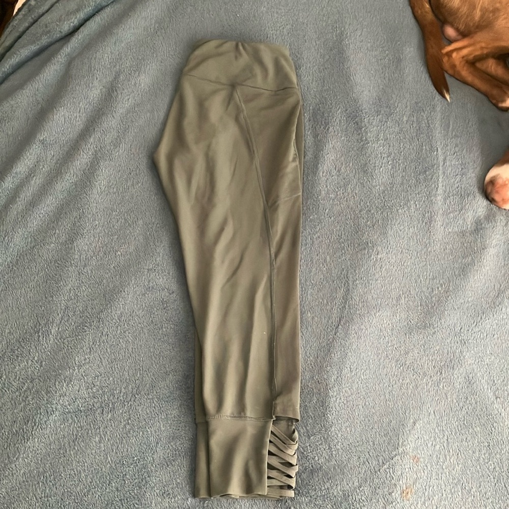 Teal/Green Leggings, with criss-cross design.